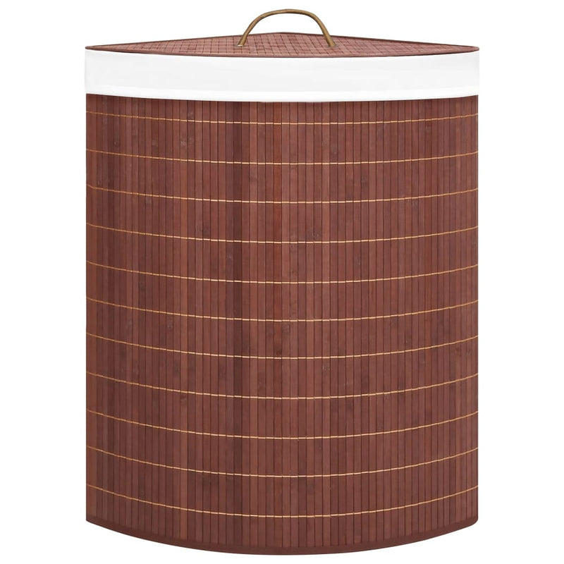 vidaXL barna sarok bambusz szennyestartó kosár 60 L