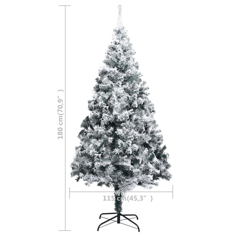 vidaXL zöld PVC műkarácsonyfa hóval 180 cm