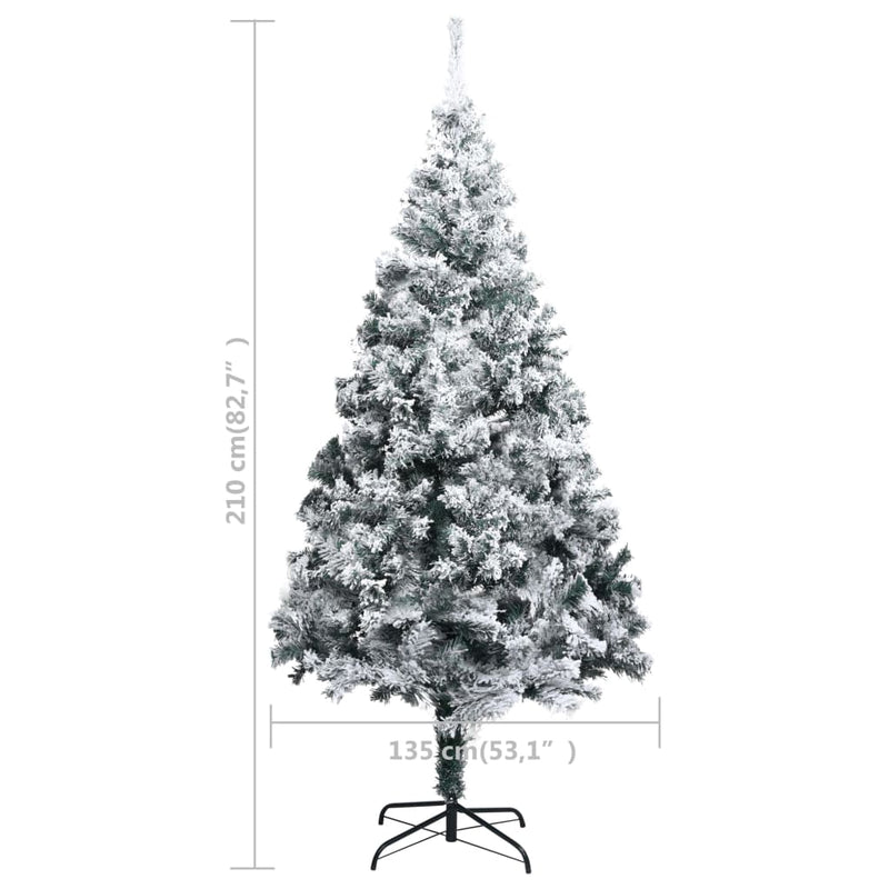 vidaXL zöld PVC műkarácsonyfa hóval 210 cm