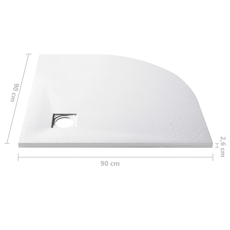 vidaXL fehér SMC zuhanytálca 90 x 90 cm