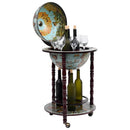vidaXL kék földgömb alakú eukaliptuszfa bárszekrény/bortartó állvány