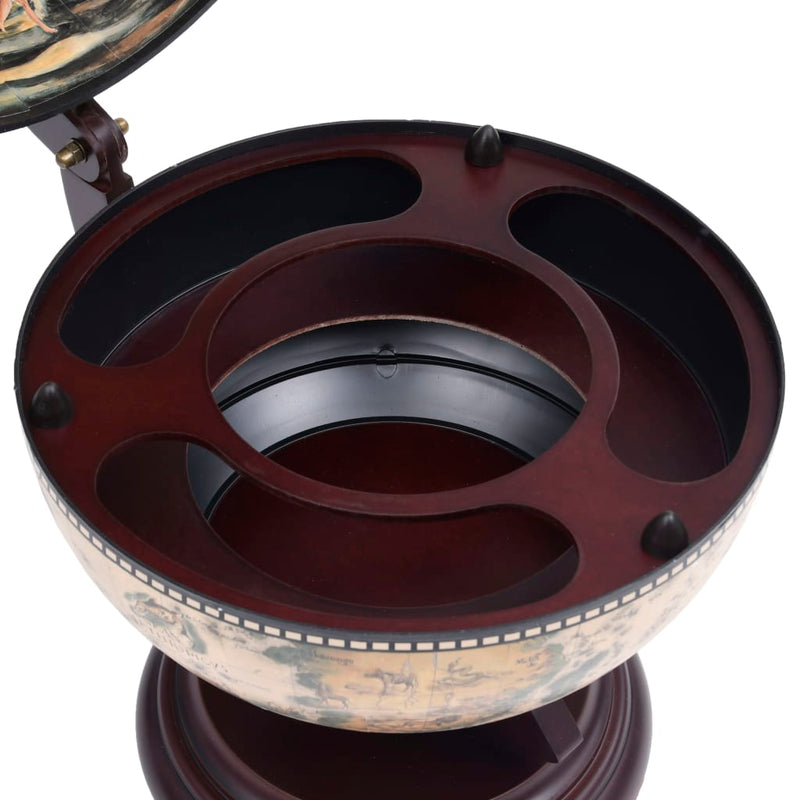 vidaXL fehér asztali földgömb alakú eukaliptuszfa bárszekrény/bortartó