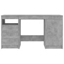 vidaXL betonszürke szerelt fa íróasztal 140 x 50 x 76 cm