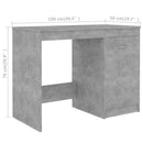 vidaXL betonszürke szerelt fa íróasztal 140 x 50 x 76 cm