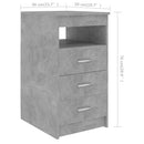 vidaXL betonszürke szerelt fa íróasztal 140 x 50 x 76 cm
