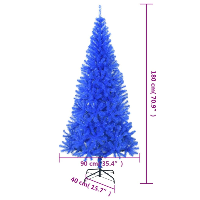 vidaXL kék PVC műkarácsonyfa állvánnyal 180cm