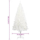 vidaXL fehér műkarácsonyfa élethű tűlevelekkel 120 cm