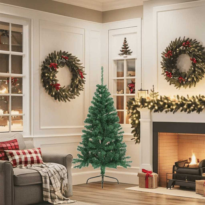 vidaXL zöld PVC fél műkarácsonyfa állvánnyal 150 cm