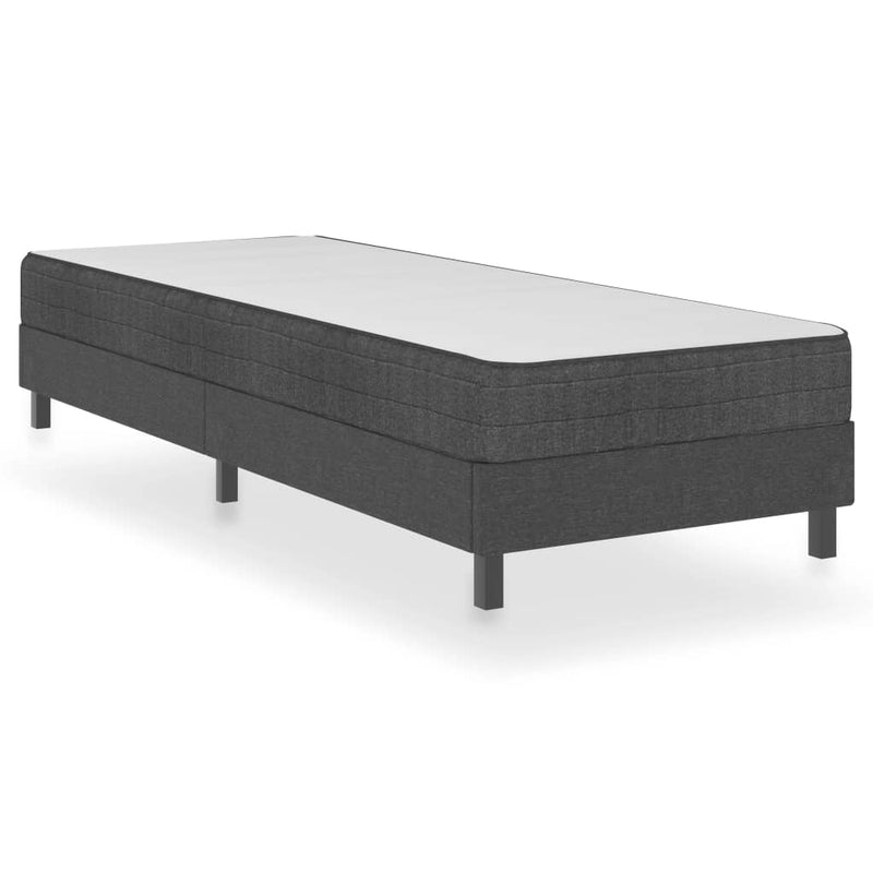 vidaXL sötétszürke rugós szövetágy 90 x 200 cm