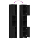 vidaXL fekete szerelt fa fürdőszobaszekrény 30 x 30 x 183,5 cm