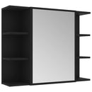 vidaXL fekete szerelt fa fürdőszobai tükör 80 x 20,5 x 64 cm