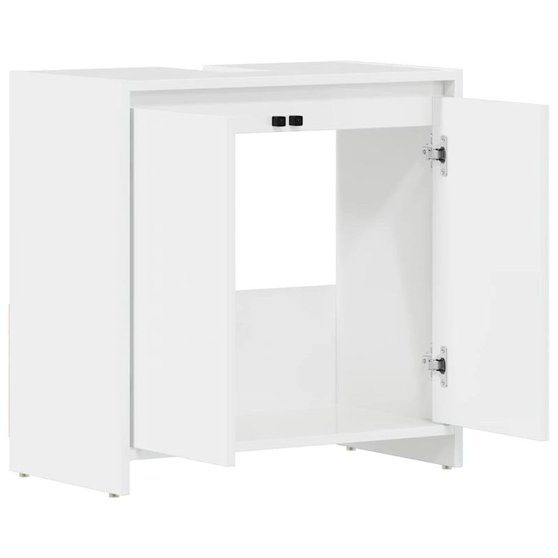 vidaXL magasfényű fehér szerelt fa fürdőszobaszekrény 60 x 33 x 61 cm