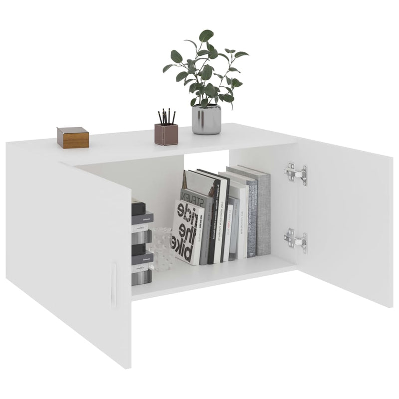 vidaXL fehér szerelt fa falra szerelhető szekrény 80 x 39 x 40 cm