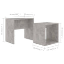 vidaXL betonszürke szerelt fa dohányzóasztal szett 48 x 30 x 45 cm