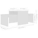 vidaXL fehér szerelt fa dohányzóasztal szett 100 x 48 x 40 cm