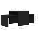 vidaXL fekete szerelt fa dohányzóasztal szett 100 x 48 x 40 cm
