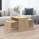 vidaXL sonoma tölgy szerelt fa dohányzóasztal szett 100 x 48 x 40 cm