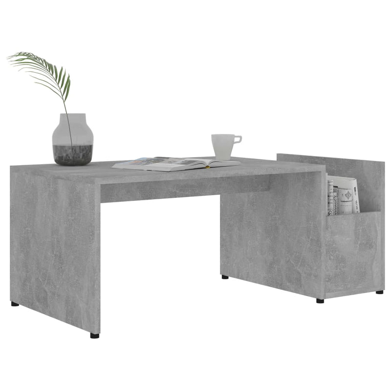 vidaXL betonszürke szerelt fa dohányzóasztal 90 x 45 x 35 cm