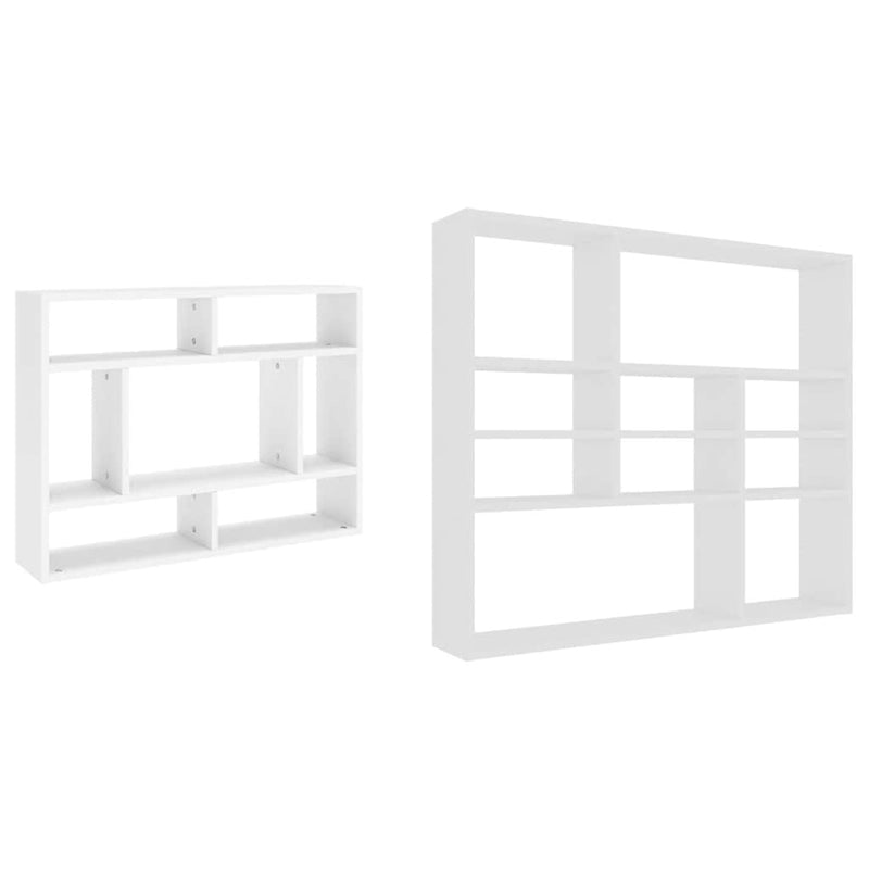 vidaXL fehér szerelt fa fali polc 90 x 16 x 78 cm