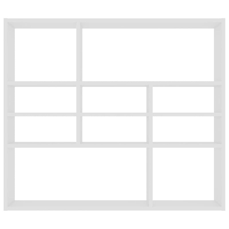 vidaXL fehér szerelt fa fali polc 90 x 16 x 78 cm