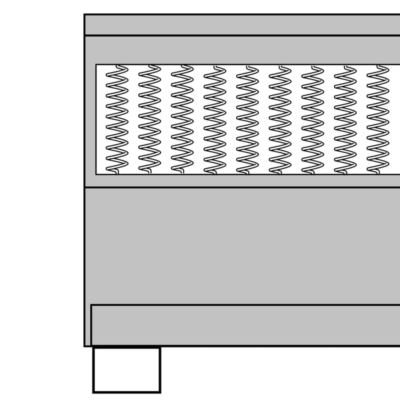 vidaXL sötétszürke rugós szövetágy 200 x 200 cm