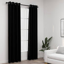 vidaXL 2 db fekete, vászonhatású sötétítőfüggöny fűzőkarikával 140 x 225 cm