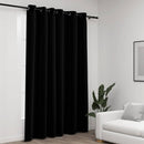 vidaXL fekete vászonhatású sötétítőfüggöny fűzőkarikával 290 x 245 cm