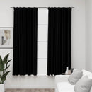 vidaXL 2 db fekete vászonhatású sötétítőfüggöny kampókkal 140 x 175 cm