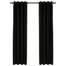 vidaXL 2 db antracitszürke, vászonhatású sötétítőfüggöny 140 x 225 cm