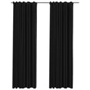 vidaXL 2 db antracit vászonhatású sötétítőfüggöny kampókkal 140 x 225 cm