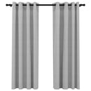 vidaXL 2 db szürke, vászonhatású sötétítőfüggöny fűzőkarikával 140 x 175 cm