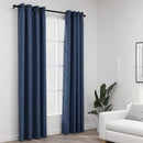 vidaXL 2 db kék vászonhatású sötétítőfüggöny fűzőkarikával 140x225 cm