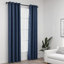 vidaXL 2 db kék vászonhatású sötétítőfüggöny fűzőkarikával 140x245 cm