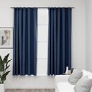 vidaXL 2 db kék vászonhatású sötétítőfüggöny kampókkal 140 x 175 cm