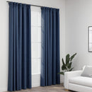 vidaXL 2 db kék vászonhatású sötétítőfüggöny kampókkal 140 x 225 cm