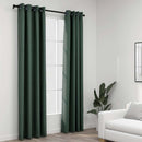 vidaXL 2 db zöld, vászonhatású sötétítőfüggöny fűzőkarikával 140 x 225 cm