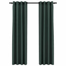 vidaXL 2 db zöld vászonhatású sötétítőfüggöny fűzőkarikával 140 x 245 cm