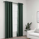 vidaXL 2 db zöld vászonhatású sötétítőfüggöny fűzőkarikával 140 x 245 cm