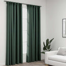 vidaXL 2 db zöld vászonhatású sötétítőfüggöny kampókkal 140 x 225 cm