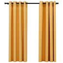 vidaXL 2 db sárga vászonhatású sötétítőfüggöny fűzőkarikával 140x175cm