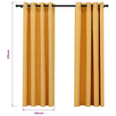 vidaXL 2 db sárga vászonhatású sötétítőfüggöny fűzőkarikával 140x175cm