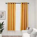vidaXL 2 db sárga vászonhatású sötétítőfüggöny fűzőkarikával 140x175cm