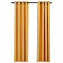 vidaXL 2 db sárga vászonhatású sötétítőfüggöny fűzőkarikával 140 x 245 cm