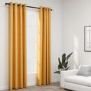 vidaXL 2 db sárga vászonhatású sötétítőfüggöny fűzőkarikával 140 x 245 cm