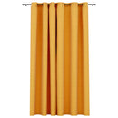 vidaXL sárga vászonhatású sötétítőfüggöny fűzőkarikával 290 x 245 cm