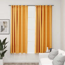 vidaXL 2 db sárga vászonhatású sötétítőfüggöny kampókkal 140 x 175 cm