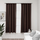 vidaXL 2 db tópszínű vászonhatású sötétítőfüggöny kampókkal 140x175 cm