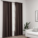vidaXL 2 db tópszínű vászonhatású sötétítőfüggöny kampókkal 140x245 cm