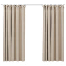 vidaXL 2 db bézs vászonhatású sötétítőfüggöny kampókkal 140 x 175 cm