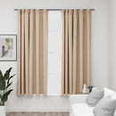 vidaXL 2 db bézs vászonhatású sötétítőfüggöny kampókkal 140 x 175 cm